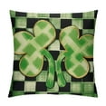 thumbnail image 1 of Nawypu  St Patricks Day Clover Buffalo Plaid Throw Pillow Cover, Polka Dot Shamrock Cushion Case Decoration for Sofa Couch, 1 of 5