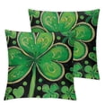 thumbnail image 1 of Nawypu  St Patricks Day Clover Polka Dot Black Throw Pillow Cover, Lucky Shamrock Cushion Case Decoration for Sofa Couch&nbsp;2pc, 1 of 6