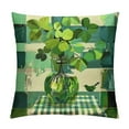 thumbnail image 1 of Nawypu St Patricks Day Lumbar Pillow Covers Green Buffalo Plaid Vase Lucky Clover Decorative Pillow Cases Watercolor Shamrock Cushion Case Spring Holiday Party Home Decor For Sofa Couch, 1 of 5
