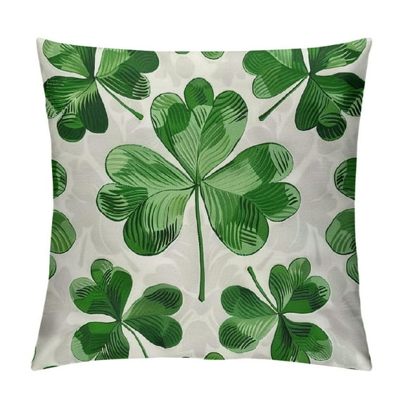 Nawypu St Patricks Day Pillow Cover Shamrock Clovers Decor Farmhouse Holiday Spring Pillow Case Decorations for Home Sofa Couch (Green)