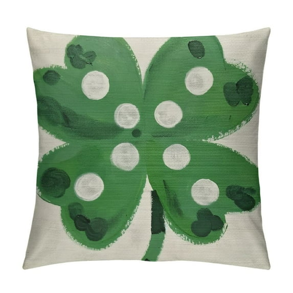 Awypu St.Patricks Day Pillow Covers 18X18 Inch,Polka Dots Shamrock Decorations Holiday Spring Decorative Pillow Case Decor for Sofa Couch (Green)