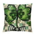 thumbnail image 1 of Awypu  St Patricks Day Pillow Covers 18x18 Watercolor Green Lucky Clover Shamrock Grey Buffalo Plaid Decorative Throw Pillow Cases Farmhouse Decoration for Sofa Couch Bed, 1 of 5