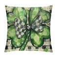 thumbnail image 1 of Awypu  St Patricks Day Pillow Covers 18x18 Watercolor Green Lucky Clover Shamrock Grey Buffalo Plaid Decorative Throw Pillow Cases Farmhouse Decoration for Sofa Couch Bed, 1 of 5