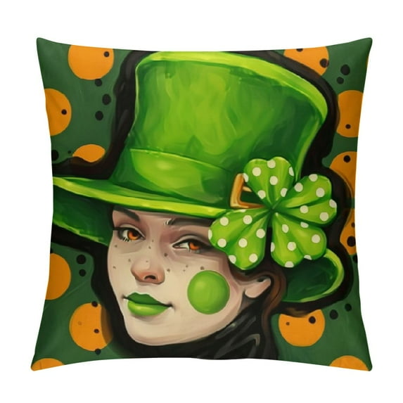 Nawypu St Patricks Day Pillow Covers, Hat Decorations Holiday Farmhouse Spring Pillow Case Decor for Home Sofa Couch