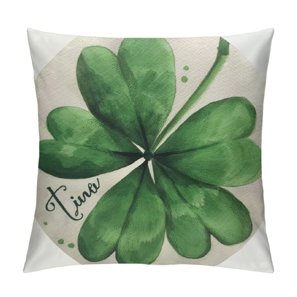 Nawypu St Patricks Day Pillow Covers Lucky Shamrock Clover Green Pillow