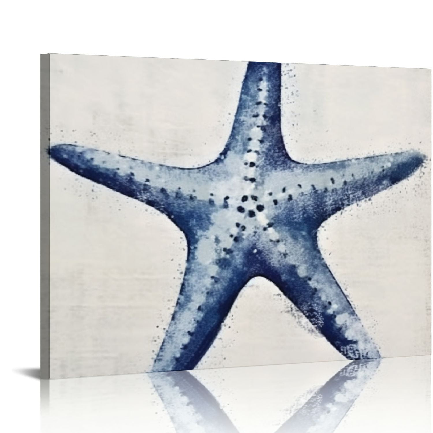 Nawypu  Starfish Canvas Wall Art Blue And White Painting Pictures Coastal Artwork for Living Room Bathroom Bedroom Decor
