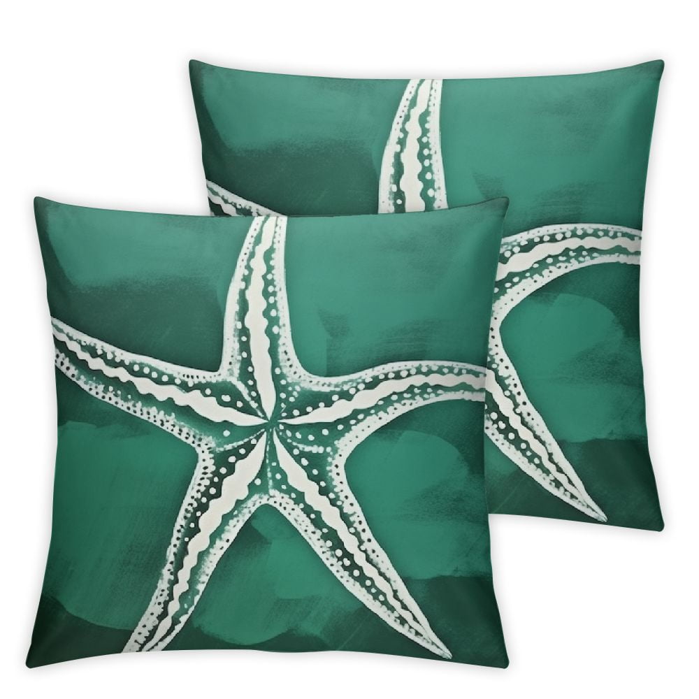 Nawypu Starfish Pillow Covers 2pcsSea Turtle Outdoor Pillows Nautical