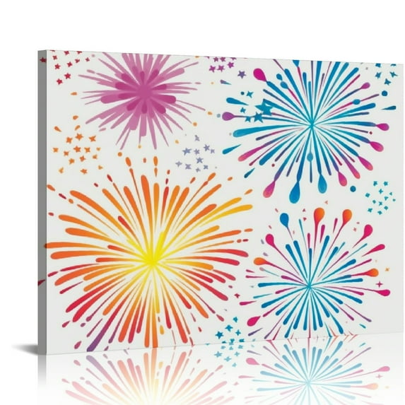 Nawypu Stencil , Reusable Fireworks Painting Template with 4 Different Patterns, Art Craft Stencil for Wood, Canvas, Fabric, New Year Home Decoration