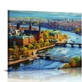 thumbnail image 1 of Nawypu Stockholm Sweden Pictures Canvas Wall Art Landscape Poster Prints Wall Decor、For Living Room Bedroom Office, 1 of 4