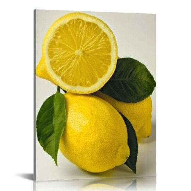 Nawypu Stretched and Framed Orange, Apple, Lemon, Strawberry Fruits