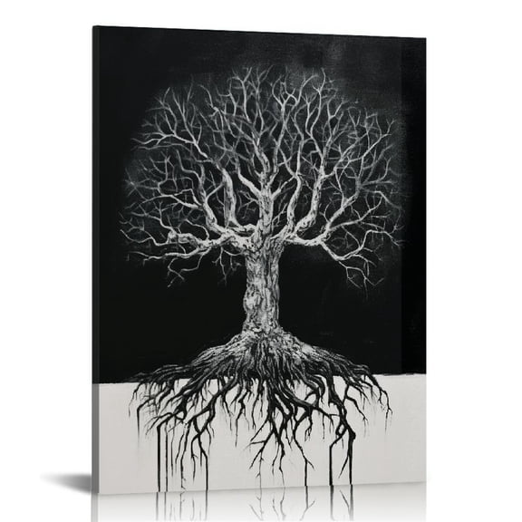 Nawypu The Studio Loft Canvas Wall Art Decor - Tree of Life Art - Modern Wall Art for Bedroom, Living Room, Office Decor - Ready To Hang - Canvas Art - Vertical Art Print - Tree Wall Art