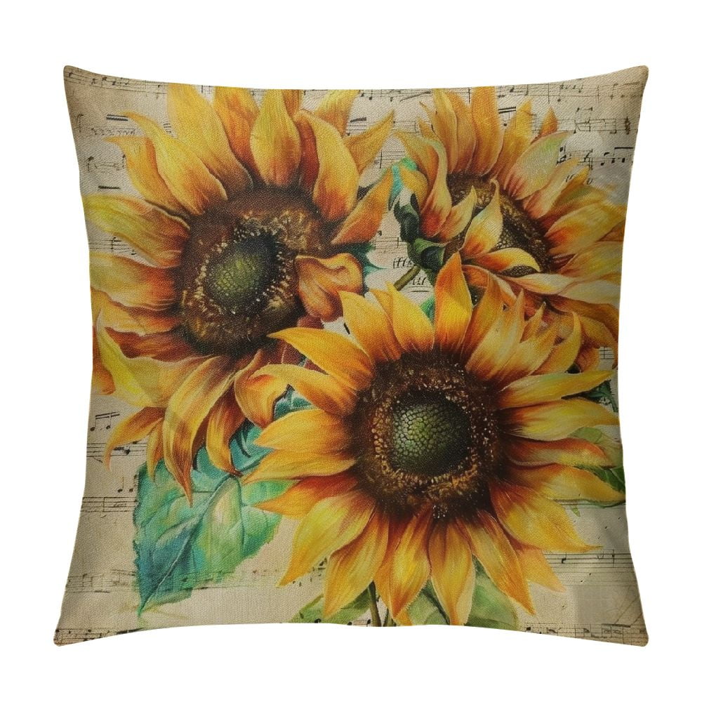 Set of 4 Wildflowers Plants Butterfly Patio Decorative Pillow Cushion Cases