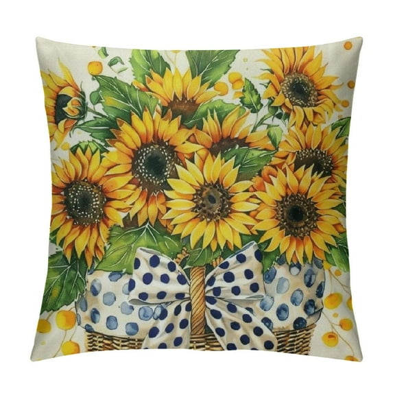 Nawypu Sunflower Home Sweet Home Bless This Home Summer Throw Pillow Covers, Yellow Cushion Case for Sofa Couch