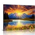thumbnail image 1 of Nawypu  Sunflower Landscape Canvas Artwork Sunset Grand Teton National Park Wall Art for Living Room Framed Ready to Hang (16x24 inch), 1 of 4
