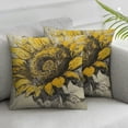 thumbnail image 1 of Nawypu Sunflower in Retro Style Throw Pillow Cover Isolated Grid Floral Sketch Nature Plant Pillow Case Square Cushion Decorative for Couch Bed Home,2 Pcs White, 1 of 6