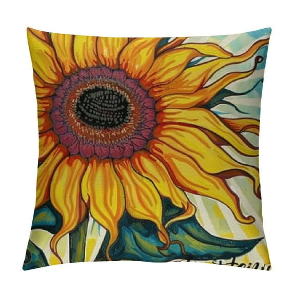 Nawypu Sunflower Sunshine Decorative Throw Pillow Cover, Spring Summer Home Sweet Home Blessed Porch Patio Outdoor Pillowcase, Fall Autumn Flower Farmhouse Couch Cushion Case Decor