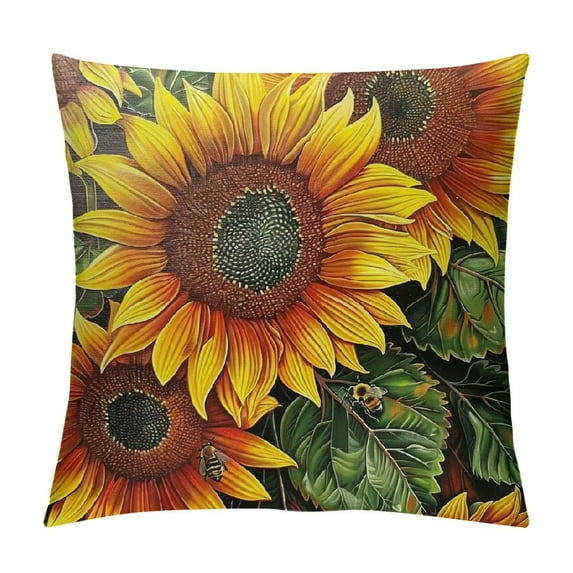 Nawypu Sunflower Throw Pillow Cover Couch Pillow Case Square Outdoor Pillow Sofa Bed Lumbar Pillowcase Decorative