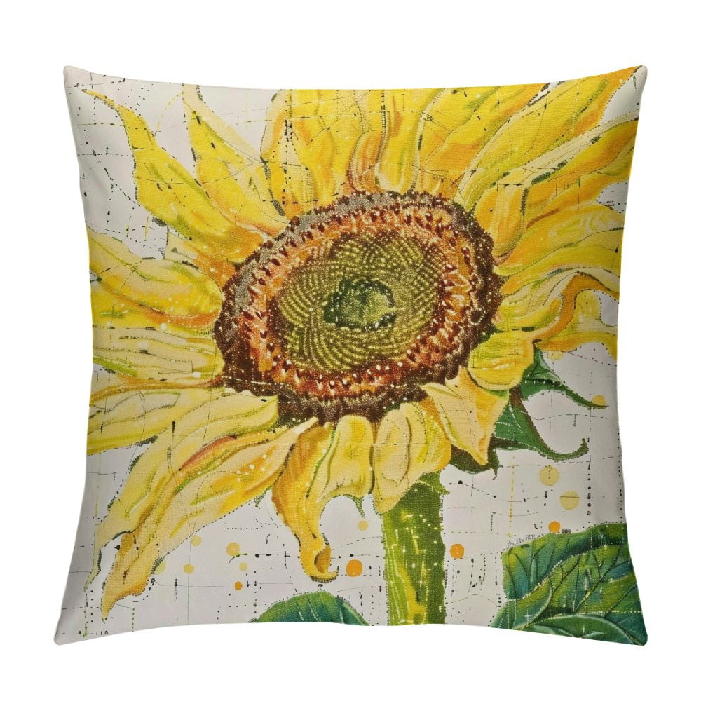 Nawypu Sunflower Throw Pillow Covers, Summer Outdoor Yellow Sunflowers