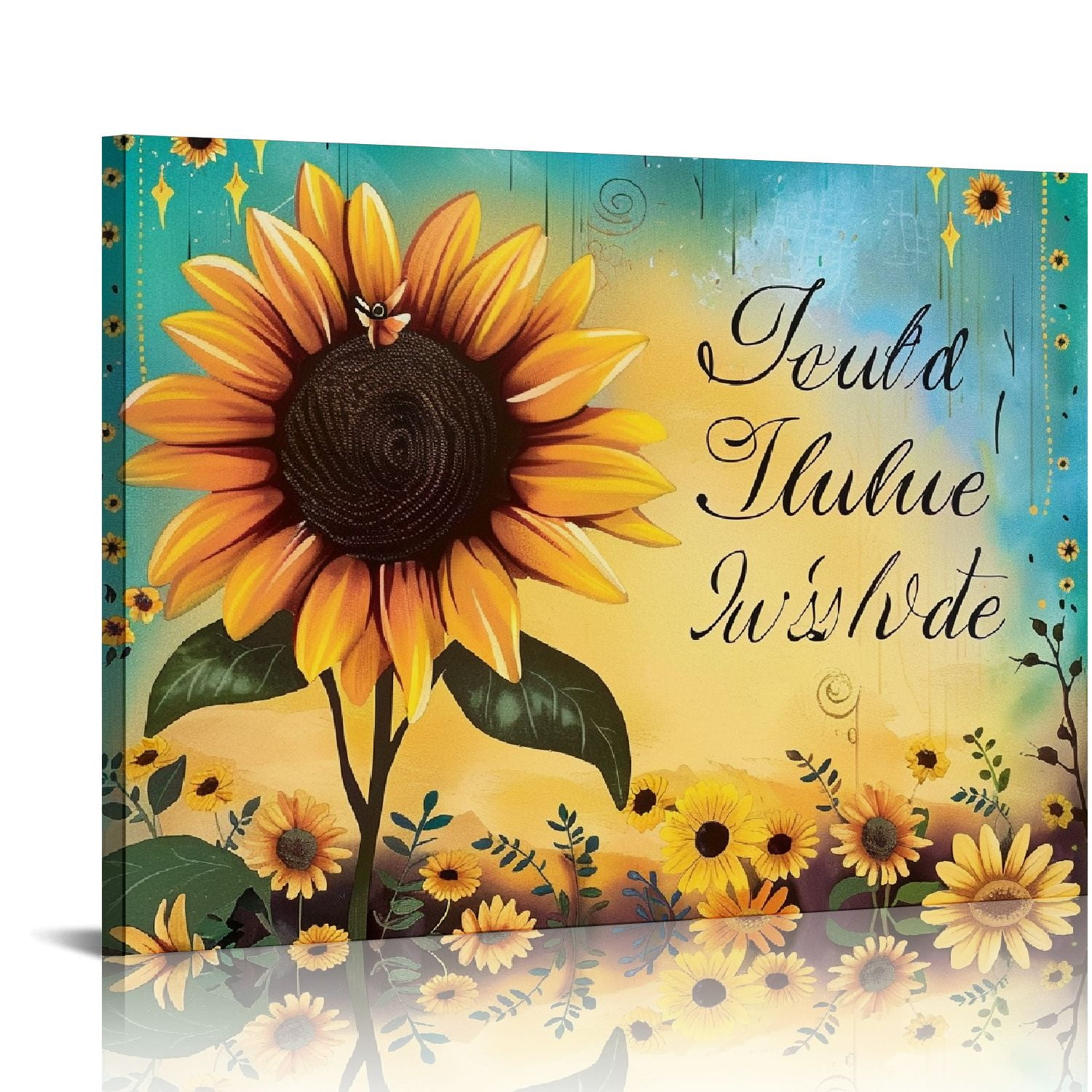 Nawypu Sunflower Wall Art Decor Inspirational Canvas Print for Home