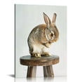 thumbnail image 1 of Nawypu  Sylvie Shy Bunny Rabbit Animal Print Portrait Framed Canvas Wall Art, 1 of 5