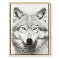 thumbnail image 1 of Nawypu  Sylvie Wolf Black and White Portrait Framed Canvas Wall Art by Simon Te Tai, 1 of 4