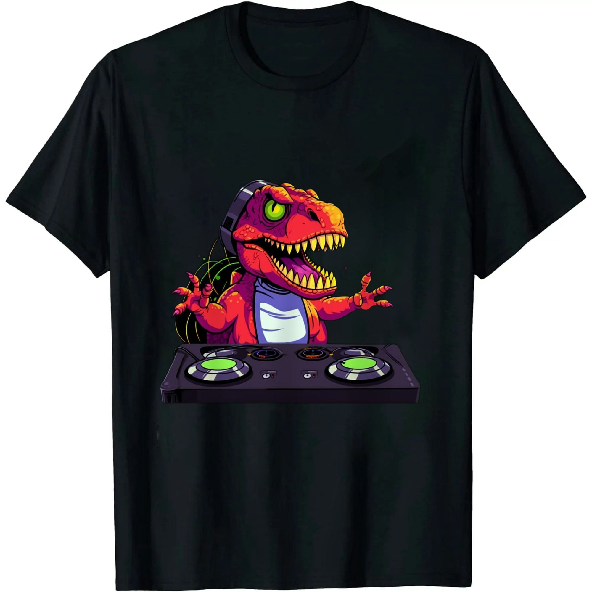 Nawypu T-Rex DJ Party Club Disk Jockey Dinosaur Dino EDM Dance Club T ...