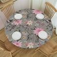 thumbnail image 1 of Nawypu  Table Cloth Round Tablecloth Tablecloth Elastic Edge Fitted Table Cover Leaves Abstract Blooming Flower, 1 of 7