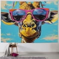 thumbnail image 1 of Nawypu Tapestry Mischievous Giraffe Art Print Mural for Bedroom Living Room Dorm Home Decoration, 1 of 6