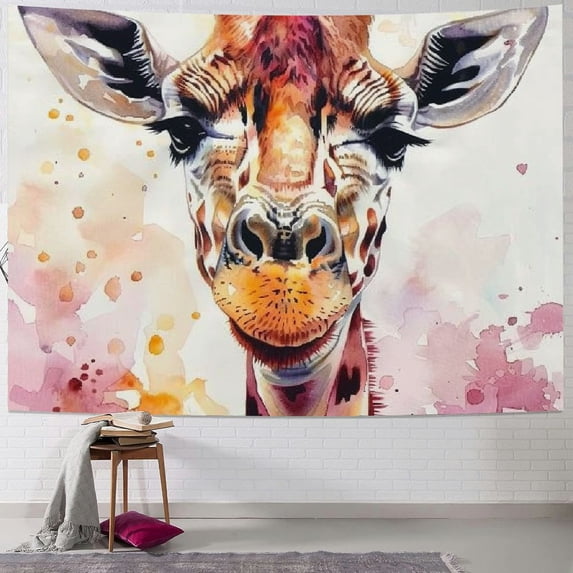 Nawypu Tapestry Wall Hanging Aesthetic Wall Decor Wall Art Home Decoration for Living Room Dorm Giraffe Watercolor Cute Animal