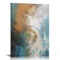 thumbnail image 1 of Nawypu Teal Abstract Canvas Wall Art Blue and Brown Abstract Pictures Wall Decor for Living Room Teal and Gray Abstract Art Navy Blue and Teal Wall Art Turquoise Abstract Canvas Artwork  No Frame, 1 of 5