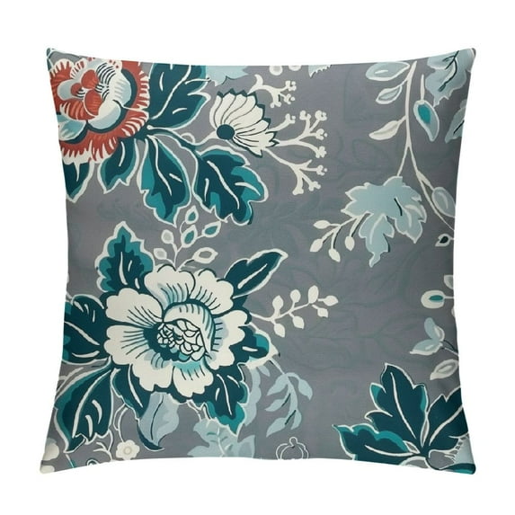 Nawypu Teal Decorative Throw Pillow Covers Teal Gery Pillow Cover Modern Geometry Floral Decorative Pillows for Couch Living Room Bedroom Sofa Outdoor Pillow Covers