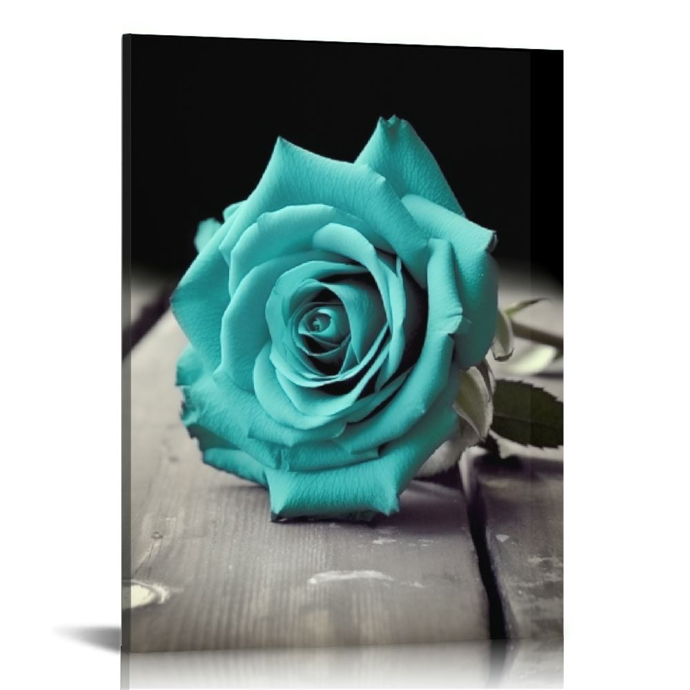 Nawypu Teal Wall Decor Turquoise Living Room Wall Art Black and White