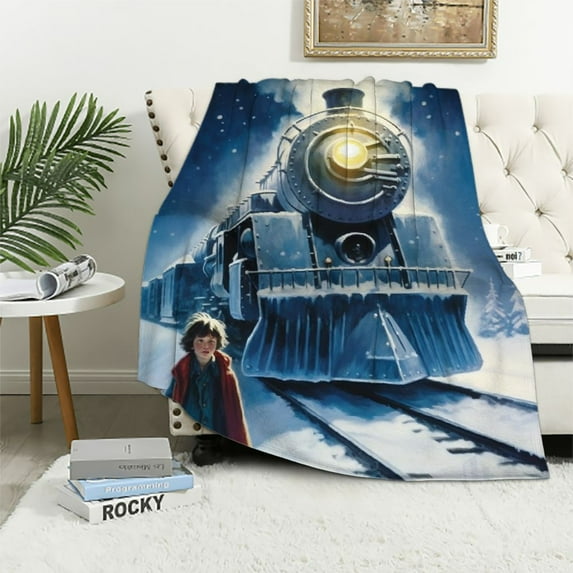 Nawypu The Polar Express Christmas Train Engine Wonder Super Plush Throw Blanket