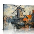 thumbnail image 1 of Nawypu  The Windmill, Amsterdam 1871 Canvas Art Print Wall Decor by Claude Monet - 20x16 inch, 1 of 4