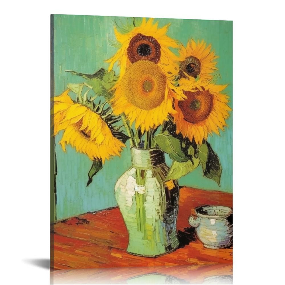Nawypu - Three Sunflowers In A Vase, Vincent Van Gogh Art Reproduction ...