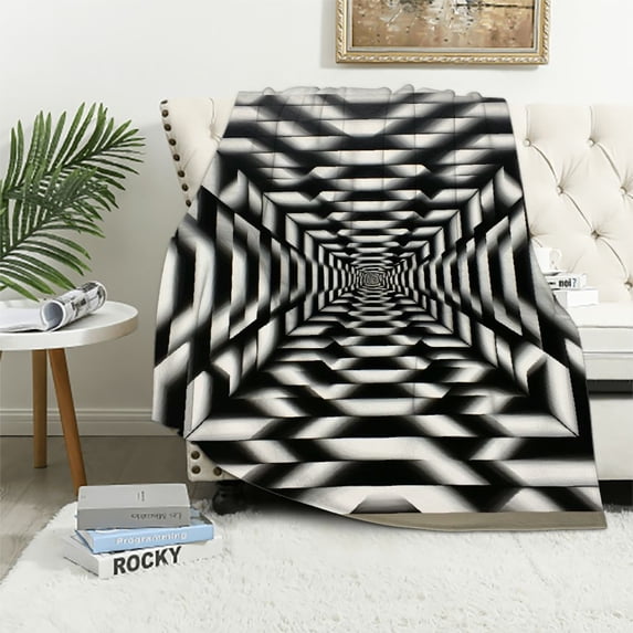 Nawypu Throw Blanket for Couch Sofa Bed, Luxury Christmas Buffalo Plaid Decor Black and White Checkered Blanket, Cozy Fuzzy Soft Lightweight Warm Blankets for Winter