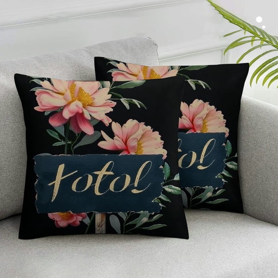 Nawypu Throw Pillow Case Flower Bye Felicia Square Cushion Cover Pillowcase for Men Women Home Decorative Sofa Armchair Bedroom Livingroom,Set of 2