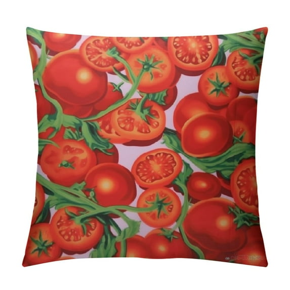 Nawypu Throw Pillow Cases Watercolor Red Tomatoes Pillow Covers Rectangular Pillowcase Soft Decorative Throw Cushion Covers For Couch Office Sofa Bed Home Party Decorations