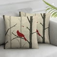 thumbnail image 1 of Nawypu  Throw Pillow Cover Birds in Birch Animal Trees Nature Red White Grey Square Pillow Case Cushion Cover for Home Car Decorative,Set of 2, 1 of 6