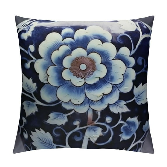 Nawypu Throw Pillow Cover Blue White Porcelain The Flower Cushion Case Home Office Sofa Hidden Zipper Pillowcase Standard Two Sides Printed