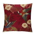 thumbnail image 1 of Nawypu Throw Pillow Cover Brown Cranes Handball Hand Fan and Chrysanthemums Japanese Traditional Pillowcase Home Decor Square Pillow Case Cushion Cover, 1 of 5