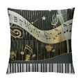 thumbnail image 1 of Nawypu Throw Pillow Cover Decorative Pillow Cases Square Cushion Cover for Sofa Bedroom Living Room Home Decor - Musical Notes with Piano Black, 1 of 5
