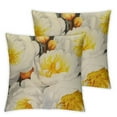 thumbnail image 1 of Nawypu  Throw Pillow Cover Oil Painting Peonies Indy Bloom Yellow Floral Decorative 2pcs Home Office Throw Waist Lumbar Pillow Case Cushion Cover Rectangle  22x22in, 1 of 6