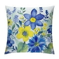 thumbnail image 1 of Nawypu  Throw Pillow Cover Watercolor Floral Wildflowers Blue Yellow Summer Floral Butterflies Animal Cute Decor Lumbar Pillow Case Cushion for Sofa Couch Bed Standard., 1 of 5