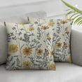 thumbnail image 1 of Nawypu Throw Pillow Covers 2pcs Spring Decorative Pillowcases Farmhouse Pillow Cushion Cases Home Decor Square Floral Pillow Case (Garden of Flowers) White, 1 of 6