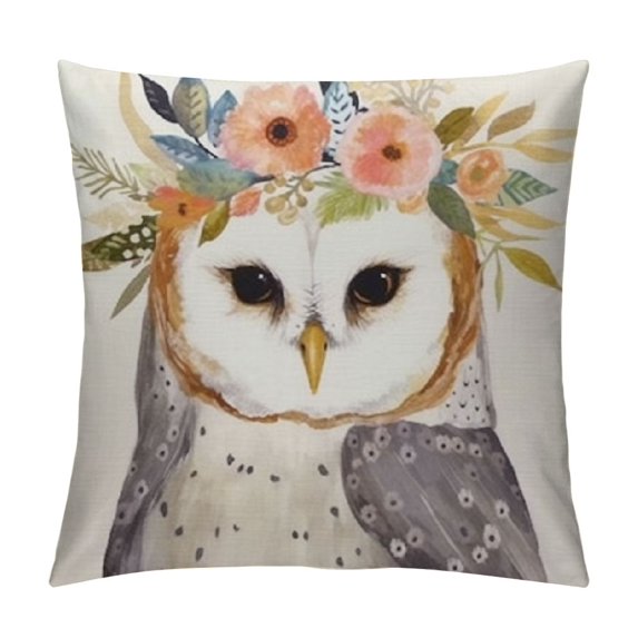 TIAOTIAOHOU Throw Pillow Covers Animal with Flower Wreath Home Decorative Throw Pillow Case Cushion Covers