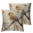 thumbnail image 1 of Nawypu Throw Pillow Covers Baby Sparrow Bird 2pcs Sofa Pillow Covers A Hand Watercolor Painted On White Background Of Cute Brown Baby Sparrow Bird Sitting On A Branch Cushion Cases, 1 of 6