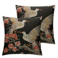 thumbnail image 1 of Nawypu  Throw Pillow Covers Blue Animal with Flying Birds Crane Heron Japanese Pattern Oriental Motifs Green 2pcs Decorative Square Pillowcases Cushion Cover 2pcs, 1 of 6