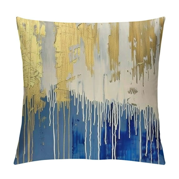 Nawypu Throw Pillow Covers Blue Gold Gray Line Lumbar Decorative Pillow Covers Abstract Colorful Pillow Case Cushion Cases for Couch Sofa Bedroom Living Room Home Decor