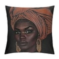 thumbnail image 1 of Nawypu  Throw Pillow Covers Decorative Cases African Pretty Girl of Black Woman with Glossy Lips and Turban Great  Cover Cushion Pillowcase Square Case Print, 1 of 5